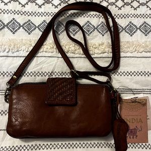 NWT Leather purse made in India.